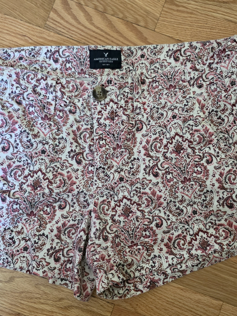 American Eagle Shortie Printed Paisley Shorts Size 10